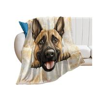 LUIJORGY Thicken Throw Blankets 50x60in Belgian Malinois Flannel Fleece Blankets for Bed Couch Sofa Chair Office, Microfiber Warm Cozy Fuzzy Plush Super Soft