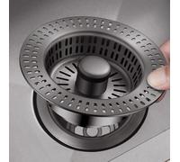 Luimode 3 in 1 Kitchen Sink Strainer and Stopper Combo,304 Stainless Steel Pop Up Anti-Clogging Kitchen Sink Drain Stopper Efficiently Drainage Odor Filter Sink Plug