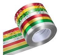 Luinabio 8 Rolls 87.5 Yards Curling Metallic Ribbon Balloon String Shiny Colorful Wrapping Ribbons Glitter Crimped Foil for Christmas Birthday Party Present Flowers Decor, Gold,Green,Silver