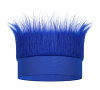 Luinabio Hairy Headband Crazy Hair Day Fun Wig Hat Costume Accessory for Women Men Spirit Week Halloween Cosplay Sport, Navy Blue, One Size
