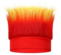 Luinabio Hairy Headband Crazy Hair Day Fun Wig Hat Costume Accessory for Women Men Spirit Week Halloween Cosplay Sport(Flame,Red, Yellow)