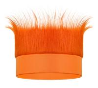 Luinabio Hairy Headband Crazy Hair Day Fun Wig Hat Costume Accessory for Women Men Spirit Week Halloween Cosplay Sport(Solid Color,Orange)