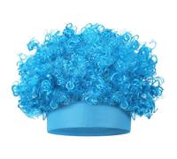 Luinabio Hairy Headband Crazy Hair Day Fun Wig Hat Costume Accessory for Women Men Spirit Week Halloween Cosplay Sport(Curls,Light Blue C)