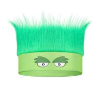 Luinabio Hairy Headband Crazy Hair Day Fun Wig Hat Costume Accessory for Women Men Spirit Week Halloween Cosplay Sport, Green B, One Size