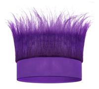 Luinabio Hairy Headband Crazy Hair Day Fun Wig Hat Costume Accessory for Women Men Spirit Week Halloween Cosplay Sport, Purple, One Size