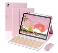 LUIOOXEIM Backlit Keyboard Case for iPad 10th/11th Generation, 7-Color Backlit, Detachable Keyboard, with S Pen Holder and Mouse, for iPad A16 11-inch 2025 Model/10th Generation 10.9-inch 2022 Model