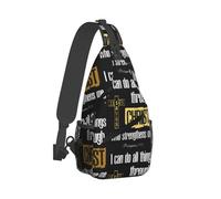 Luirioe Jesus Christian Cross Sling Backpack Shoulder Chest Bag For Men Women Hiking Travel Crossbody Daypack, Jesus Christian Cross-0001, One Size, Modern, Traditional