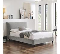 Luis Dove Grey Boucle Fabric Bed - 5ft King Size
