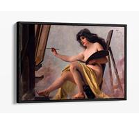 Luis Ricardo Falero, An Allegory of Art Canvas Floater Frame Print Picture Art - Black Frame 30 inch wide x 20 inch high