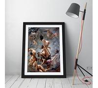 Luis Ricardo Falero Witches going to their Sabbath Framed Wall Art Picture Print - A2 - Black Frame