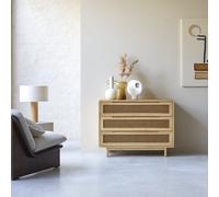 Luis - Solid elm and cane chest of drawers Natural