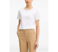 LUISA SPAGNOLI Balearica lurex-detail T-shirt - White M-L