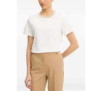 LUISA SPAGNOLI Balearica lurex-detail T-shirt - White M-L