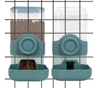 Luismia Hanging Cage Automatic Food Water Dispenser Detachable Auto Gravity 0.9 L Self-Feeding Feeder and Waterer Set, Crate Auto Feeder Dish for Small Pets Puppy Cats Ferret Bunny Guinea Pig