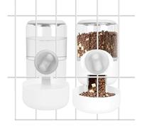 Luismia Hanging Cage Automatic Food Water Dispenser with Separate 1.3L Food Bowl and 0.9L Waterer, Kennel Gravity Pet Feeder Set Crate Auto Feeder Dish for Small Pets Cat Puppy Ferret Bunny Guinea Pig