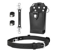 LUITON Leather Radio Holster Bundle Set for Firefighter EMS EMT,Includes Radio Strap and Radio Holder, Anti-sway Strap,Cord Keepers Compatible with Motorola APX Series - for Firefighters, EMT, Police