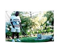LUIVU 3x5 Feet Mike Tyson with Pet Tiger Flag - Funny Man Cave Wall Flag with Brass Grommets for College Dorm Room - Tapestries Boxer Star Wall Flag - Home Decor Wallpaper - Boxing Home Gym Flag