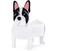 LUIVZD Creative Wooden Planter Animal Resin Flowerpot Dog Planter Plant Pots, Animal Shaped Cartoon, Small Succulent Handmade Plant Pot Indoor Outdoor, Dog Lover Dream Gift(A)