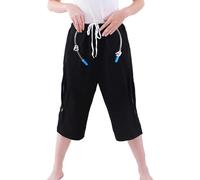 LUIVZD Mens Urine Bag Pants Care Underwear Catheter Shorts Urinate Drainage Bag Pants for Elderly (Color : Black, Size : M-Medium)