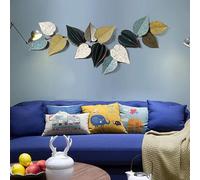 LUIVZD Metal Wall Art Decor, Three-Dimensional Iron Art Handmade Leaves Wall Sculpture Decorative for Patio Porch Bedroom Living Room, Hanger Loops on Back(118 X 50cm)