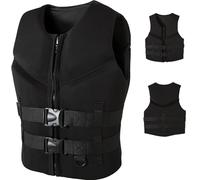 LUIVZD Swim Jacket - Neoprene Life Jacket Adult Buoyancy Aid Paddle Boarding Adjustable Float Swim Vest for Boating Kayaking Fishing Surfing Water Sports(black,M)