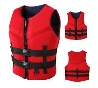 LUIVZD Swim Jacket - Neoprene Life Jacket Adult Buoyancy Aid Paddle Boarding Adjustable Float Swim Vest for Boating Kayaking Fishing Surfing Water Sports(Red,XL)
