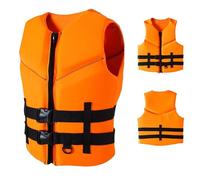 LUIVZD Swim Jacket - Neoprene Life Jacket Adult Buoyancy Aid Paddle Boarding Adjustable Float Swim Vest for Boating Kayaking Fishing Surfing Water Sports(Orange,3XL)