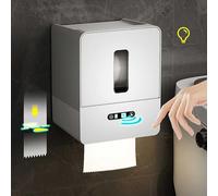 LUIVZD Touchless Automatic Toilet Paper Dispenser with Sensor, Wall Mounted Paper Towel Dispenser, Wall Mounted Hand Towel Dispenser, No Drilling Paper Towel Dispenser(Battery Version)