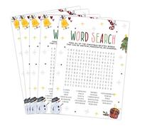 luixd 5"x7" Christmas Word Search Game Cards - Set of 20 Christmas Game Cards for Family & Friends - Xmas Double Sided Festive Events Party Activities Supplies - A06