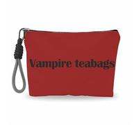luixd Makeup Bag, Cosmetic Bag With Hand Strap-A, Vampire Teabags