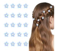 Luixenir 20 Pieces Charming Mini Blue Flower Hair Clips Cute Claw Clips Elegant Lily Flower Design Versatile Blue Hair Accessories for Women Girls