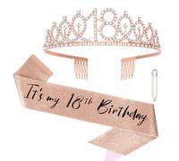 Luixenir 3 Pcs 18th Birthday Headband and Sash for Women
