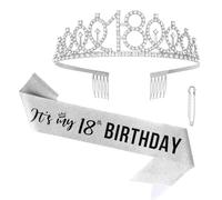Luixenir 3 Pcs 18th Birthday Headband and Sash for Women