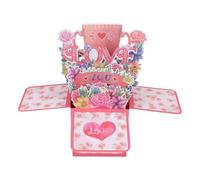 Luixenir 3D Pop Up Card Premium Greeting Card with Warm Words, Floral and Trophy Design for Mum, Grandma and Women Special Birthday Gifts from Son Daughter