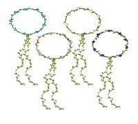 Luixenir 4 Pcs Flower Crown Flower Headband Floral Headband for Women Girls Festival Wedding Party Hair Accessories