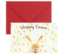 Luixenir Funny Easter Card Happy Easter Card with Cute Bunny Design Premium Easter Greeting Card with Envelope and Blank Inside for Family, Friends