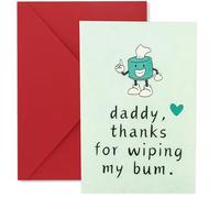 Luixenir Funny Fathers Day Card Funny Dad Birthday Card with Cute Patterns Red Envelope Blank Inside Happy Fathers Day Card Ideal Fathers Day Gift from Daughter Son