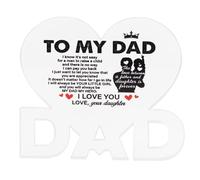 Luixenir Gift for Dad Fathers Day Acrylic Plaque with Heartwarming Words, Heart-shaped Design from Daughter and Son Ideal for Dad Birthday