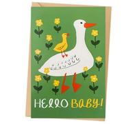 Luixenir Green New Baby Card with Envelope Baby Shower Card with Cute Duck and Flower Patterns New Born Baby Gift Suitable for New Parents Premium Baby Greeting Card