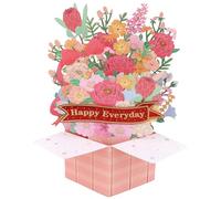 Luixenir Pink 3D Pop Up Birthday Card with Colorful Floral Design and Blessing for Mum, Grandma and Women Special Birthday Gift