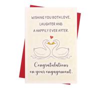Luixenir Swan Engagement Greeting Card With Red Envelope
