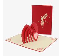 Luixenir Valentines Card Exquisite 3D Pop Up Greeting Card with Red Love Heart Design Romantic Valentines Gifts for Her Him Unique Card with Envelope for Wedding, Anniversary and Birthday