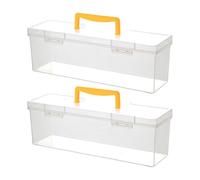 LUJIAXI 2 Pack Oversized Trading Card Display Boxes with Sections for Organized Card Storage and TCG Storage
