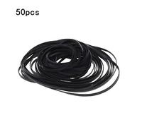 LUJIAXI 50Pcs 2mm Width Mix Cassette Tape Machine Belts Assorted Drive Flat Rubber Belt For CD Recorders Cassette Tape Drive Assorted Recorder Adapter Display Shelf Stand Holder Desk Record Rack