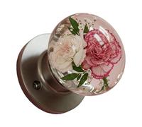 LUJIAXI Crystals Clear Flower Door Handle Retro Artistics Round Knob Unique Bedroom Decoration with Nature Home Improvement Home Decoration Hardware