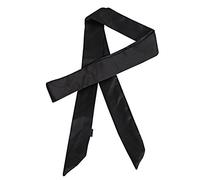 Lujuny Long Thin Chiffon Silk-like Scarf - Skinny Neck Tie Waist Belt for Women Girls, 78.0 inch, Black, 1.9×78 inches