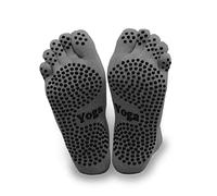 Lujuny MEN Nonslip Yoga Grip Toe Socks, Dark Gray, Medium
