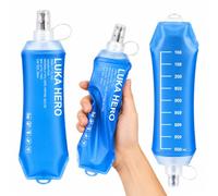 LUKA HERO 2 Pack Soft Flask 500ml, Collapsible Soft Water Bottle, Leakproof BPA Free Hydration Flask for Running Vest, Lightweight Flexible Water Bottle for Marathon, Trail Running, Hiking & Cycling
