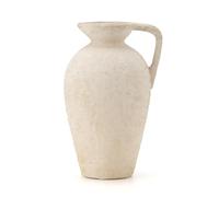 Luka LUKA Ceramic Rustic Farmhouse Vase,9.25 inch Terracotta Vase with Handle,Neutral Tall Clay Vases Decorative Vase for Living Room,Table,Shelf Decor(Off-White,L)