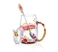 Luka Tech Flower Tea Cup Coffee Mug with Spoon Friendship Gifts for Women